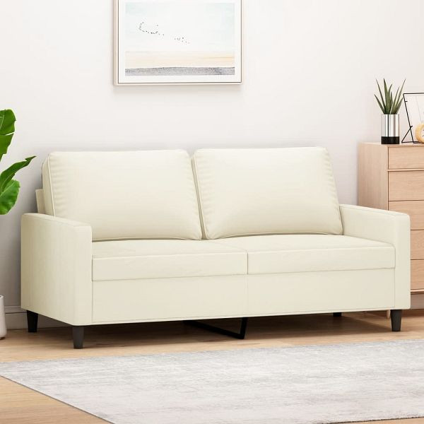 vidaXL 2-Sitzer-Sofa Creme 140 cm Samt, Füllung: Schaumstoff, 359207