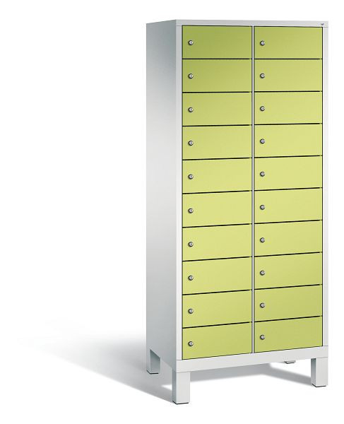 C+P Schließfachschrank Evolo, 20 Fächer, H1850xB810xT500 mm, Grau/Viridingrün, 48010-2210 S10064
