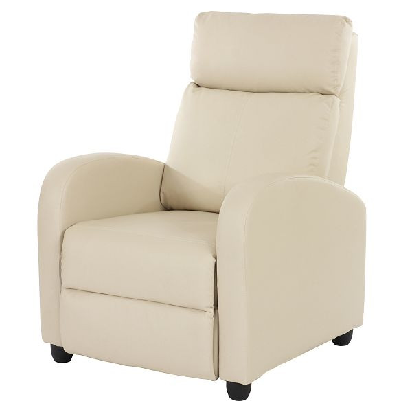Mendler Fernsehsessel Relaxsessel Liege Sessel Denver, Kunstleder, creme, 28719