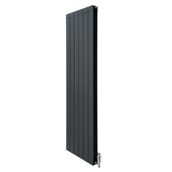 Monster Aluminium Paneelheizkörper & Chrom Thermostatventile, 1800mm x 475mm, Anthrazitgrau, 10869