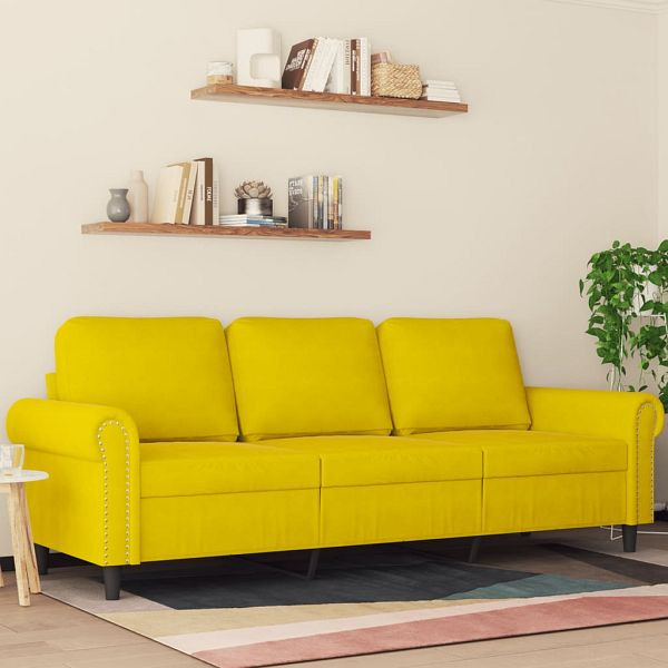 vidaXL 3-Sitzer-Sofa Gelb 180 cm Samt, 359545, 8721012136304
