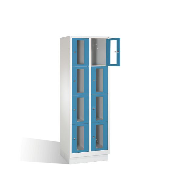 C+P Schließfachschrank Classic, H1800xB610xT500mm, Farbe: Lichtgrau / Lichtblau, 8020A204 S10003