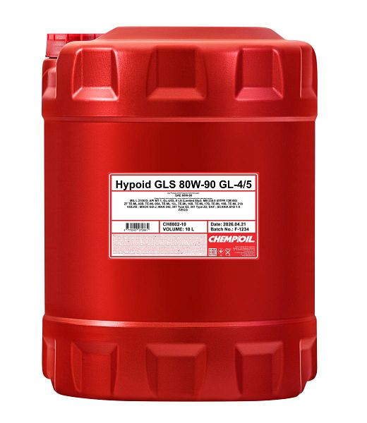 CHEMPIOIL Getriebeöl 8802 Hypoid GLS 80W-90 GL-4/5, VE: 10 l, CH8802-10