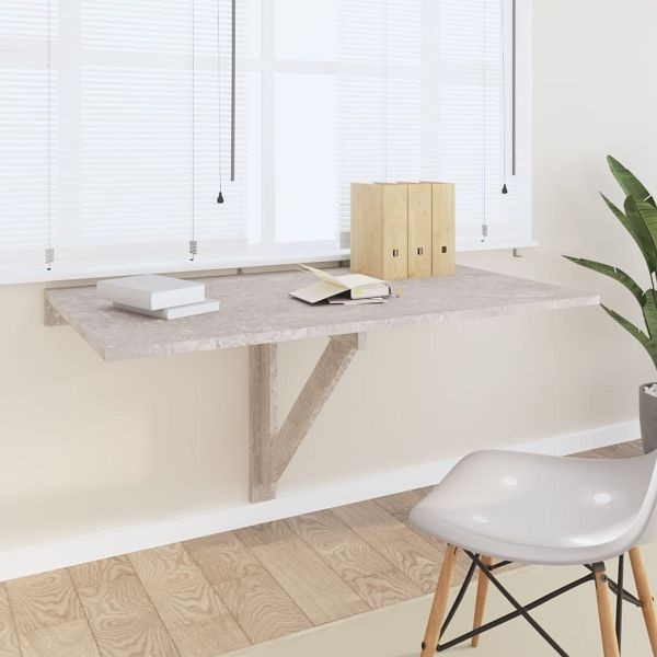 vidaXL Wand-Klapptisch Betongrau 100x60x56 cm Holzwerkstoff, 342648