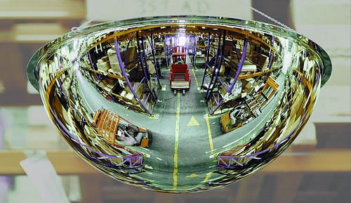 DENIOS Panoramaspiegel PS 360-13, aus Acrylglas, 360°, zur Deckenmontage, 129692