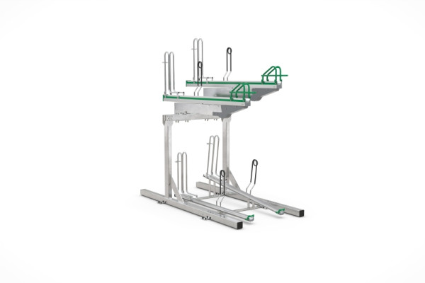 WSM Doppelstockparker BikeHub Premium 1/04 mit 4 Einstellplätzen einseitig, 105600053