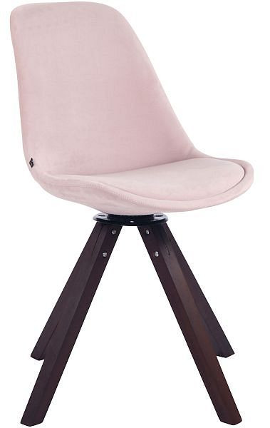 CLP Esszimmerstuhl Troyes Samt Square walnuss, pink, 312169