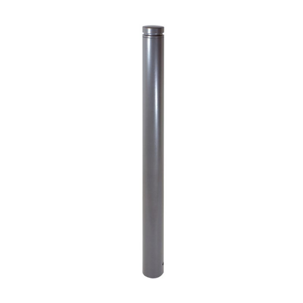 Stein HGS Absperr-Stilpfosten Ø 60 mm mit Ziernut, umlegbar / mit Dreikantverschluss, DIN 3223 / zum Einbetonieren, gelb mit schwarzen Streifen, ohne Ösen, 464fuhbsonder-gs