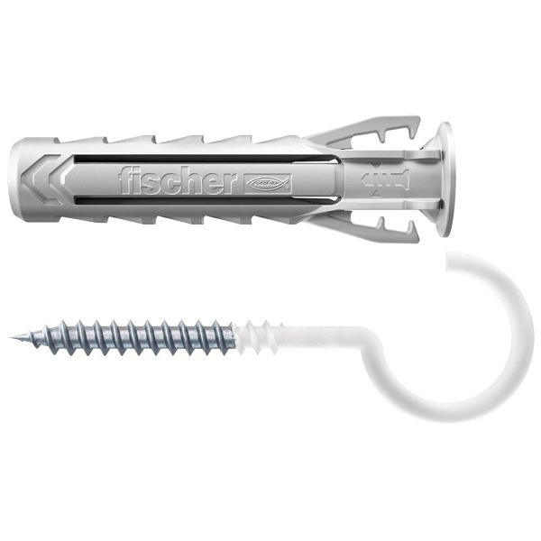 Fischer Spreizdübel SX Plus 10 x 50 RH mit Rundhaken, nylonbeschichtet, VE: 5 Stück, 567841