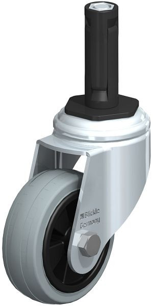 Blickle LKRA-VPA 80G-11-ER12 Apparate-Lenkrolle mit Expander, Vollgummi, Grau, 848091