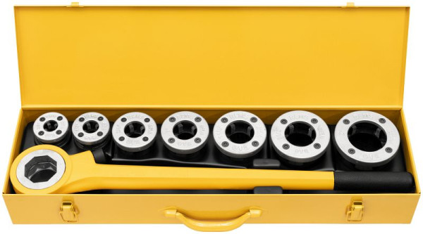 REMS Hand-Gewindeschneidkluppe eva Set R 3/8 - 2'' R 3/8-1/2-3/4-1-1 1/4-1 1/2-2'', 520016