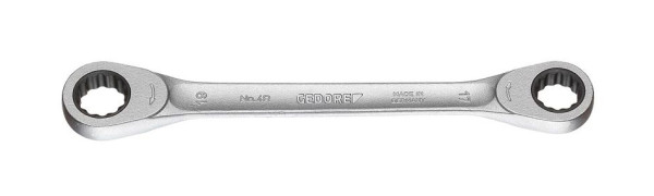 GEDORE 10x11 Doppel-Ringratschenschlüssel, glühend geschmiedet, 2306743