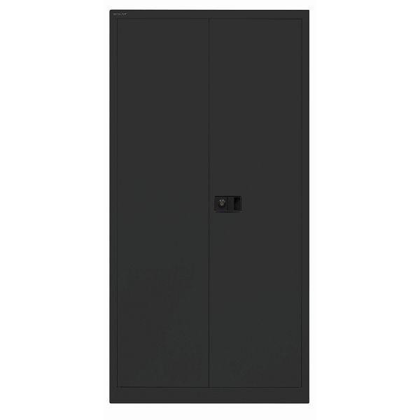 Bisley Flügeltürenschrank UNIVERSAL, 3 Fachböden für 4 Ordnerhöhen, 133 schwarz antibakteriell, Belastbarkeit: 70kg je Fachboden, E722A03133
