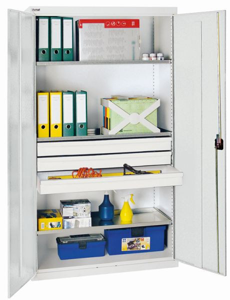stumpf Werkzeug- und Materialschrank Serie 2000, 7035/7035, 3 Großraumschubladen, 4 Fachböden, 2008207