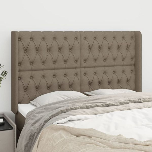 vidaXL Kopfteil mit Ohren Taupe 163x16x118/128 cm Stoff, 3119926