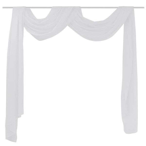 vidaXL Dünner Voile Querbehang 140 x 600 cm Weiß, 130756