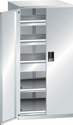 LISTA Schubladenschrank 36x36E (BxTxH) 717x753x1450mm CODE Lock, Lichtgrau, 3 Schubladen, 2 Auszugböden, Tragkraft Auszugböden: 200 kg, 79.468.020.C