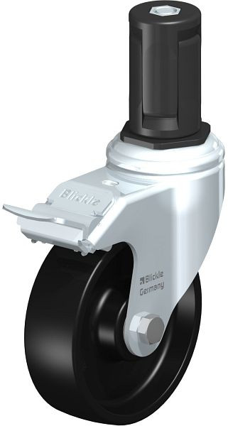 Blickle LKRA-POA 100K-11-FI-ER15 Apparate-Lenkrolle mit Expander & Feststeller, Polyamid, Schwarz, 849020