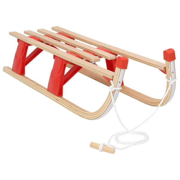 vidaXL Klappschlitten Holz 110 cm, Beige und Rot, 93696