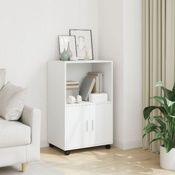 vidaXL Rollschrank Weiß 55x40x91 cm Holzwerkstoff, 853182