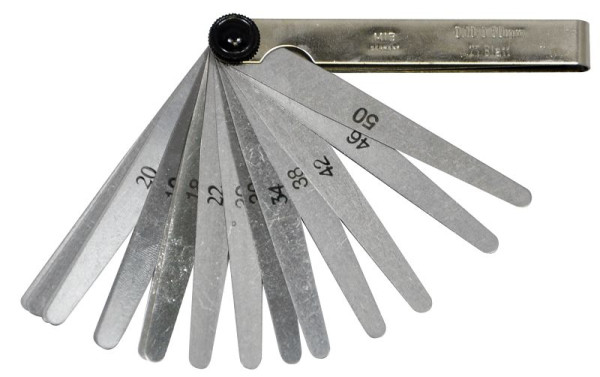 SW-Stahl Fühlerblattlehren, 0,10-0,50 mm, 21 Blatt, 09104L