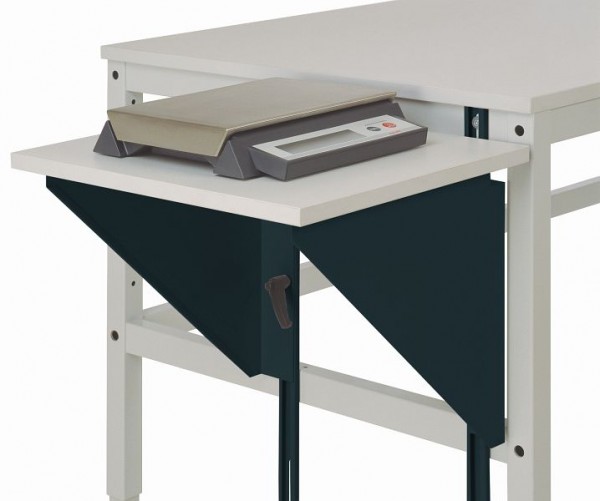 Manuflex Höhenverstellbarer Tischansatz für Arbeitstische und Werkbänke, B x T 500 x 1200 mm, Anthrazit, AU0008.7016
