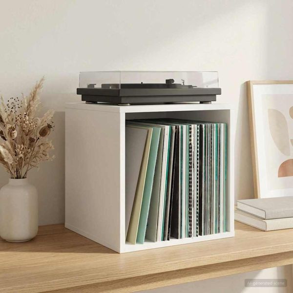 vidaXL Vinyl Album Box 2 stk. Weiß 37 x 36,5 x 38 cm Holzwerkstoff, 8012843