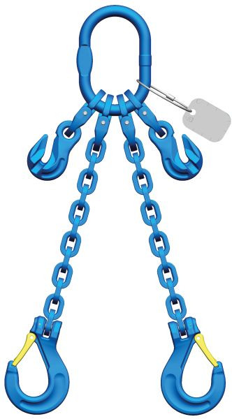 Pewag Anschlagkette mit Verkürzungsmöglichkeit und Kuppellasthaken WINPRO 8 II AWP-KHSWP-PWP 4000 CONNEX, 4013459