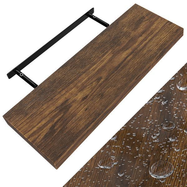 casaria Wandregal Schweberegal 70cm Eiche dunkel + Halterung, 107749