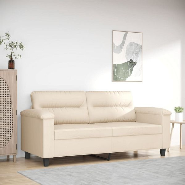 vidaXL 2-Sitzer-Sofa Beige 140 cm Mikrofasergewebe, 359566