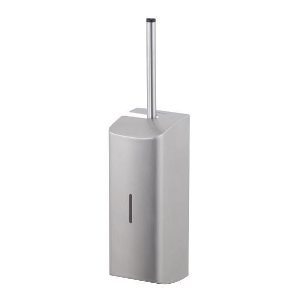 Air Wolf WC-Bürstenhalter mit geschlossener Front, Serie Alpha, H x B x T: 283 x 100 x 116 mm (ohne Griff), Edelstahl gebürstet, 60-126