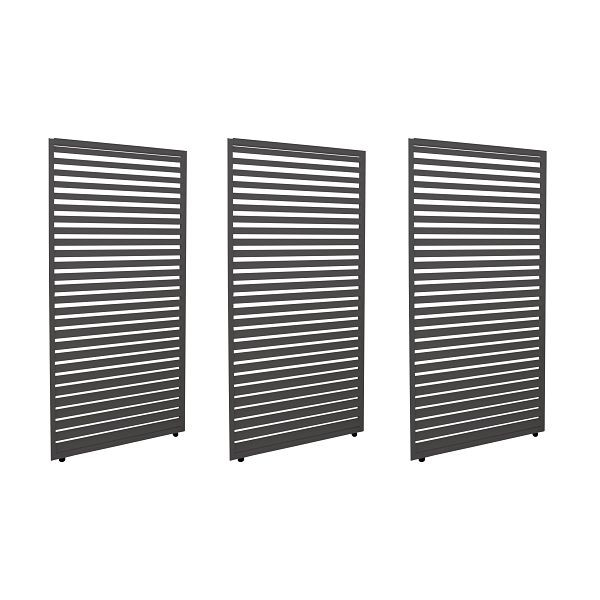 Mendler 3er-Set Aluminium Paneele für Pergola HWC-L46, Terrassenüberdachung, Lamellenpaneel Modul, 204x271cm, anthrazit, 110496+110497