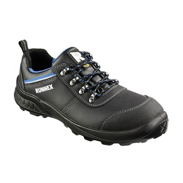RUNNEX S2 ESD-Sicherheitshalbschuhe TeamStar, schwarz/blau, Größe: 46, VE: 1 Paar, 5207-46