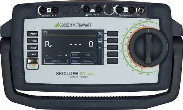 Gossen Metrawatt Prüfgerät für Messungen nach DGUV Vorschrift 3, Betriebssicherheitsverordnung, MPG, für Stückprüfungen, SECULIFE ST BASE25, M694B