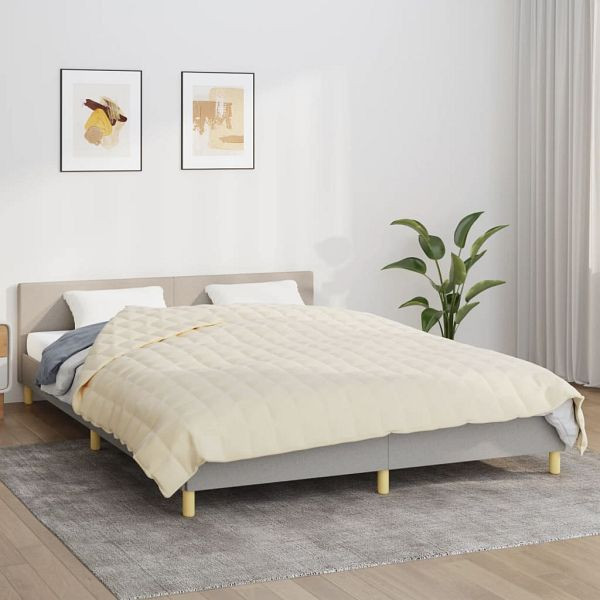 vidaXL Gewichtsdecke Hellcreme 220x240 cm 15 kg Stoff, 3154882