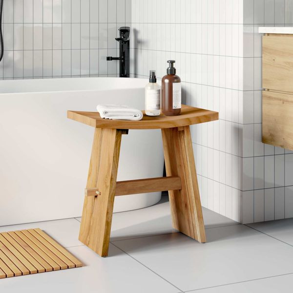 vidaXL Badezimmer Hocker Braun 50 x 29,5 x 50,5 cm Massivholz Teak, 42015925