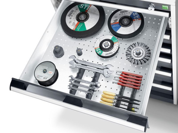 bott Rundlochhalter D10 für Schublade, H: 23,5 mm, RAL 7011, VE: 5 Stück, 13007017