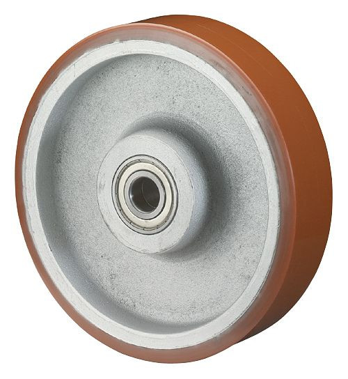 BS Rollen Polyurethanrad, Rad-Breite 38 mm, Rad-Ø 100 mm, Tragfähigkeit 295 kg, Lauffläche Guss-Polyurethan, Radkörper Guss, Kugellager, C10.105