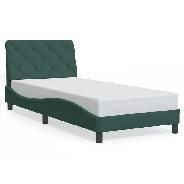 vidaXL Bettgestell mit Kopfteil Dunkelgrün 80x200 cm Samt, 3207890