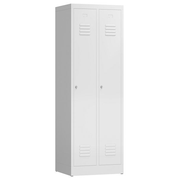 Lüllmann ClassiX Garderobenschrank, 2 Abteile, 1800 x 590 x 500 mm, signalweiß, X-510127