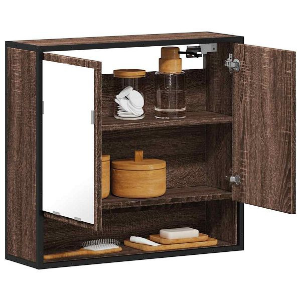 vidaXL Bad-Spiegelschrank Braun Eichen-Optik 65x20x60 cm Holzwerkstoff, 849263