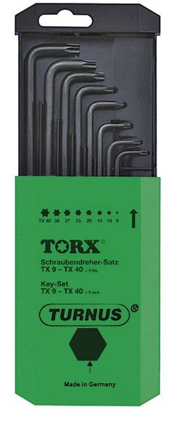 KUKKO Tamper TX-Winkelschraubendreher im Satz, Tamper Torx Profil: 9; 10; 15; 20; 25; 27; 30; 40, VE: 10 Stück, 211T505