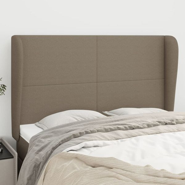 vidaXL Kopfteil mit Ohren Taupe 147x23x118/128 cm Stoff, 3117678
