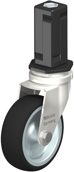 Blickle LRXA-PATH 75G-EXV04 Edelstahl-Apparate-Lenkrolle mit Expander, Thermoplastisches Polyurethan, Grau, 853363