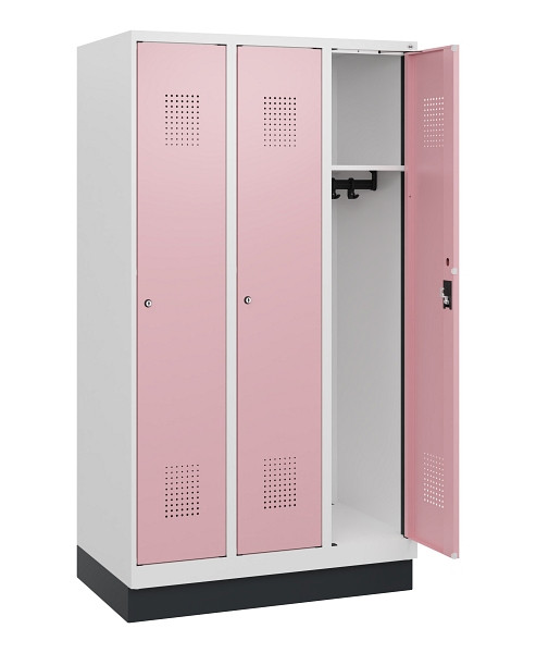 C+P Spind Evolo PLUS, Sockel, 3 Abteile, 1630x900x500mm, 9016/3015, Zylinderschloss, 0490205-30 S10045