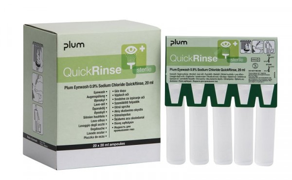 Plum QuickRinse 20 ml Augenspülampullen - Nachfüllpack mit 5 Augenspülampullen, 5160