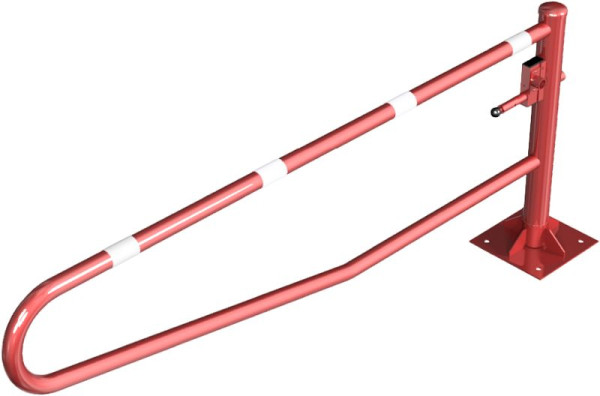 Schake Drehbare Gatterschranke, für Dübel Befestigung, feuerverzinkt, Gesamtbreite: 2500 mm, mit Dreikantverschluss, 413_251FBP