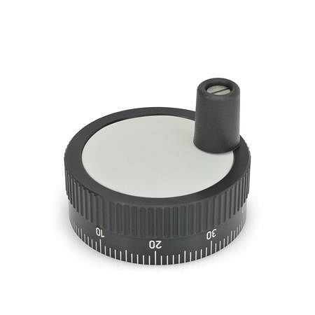Ganter Zustellräder mit Standard-Skala (GN 736.1-52-Z10-D-S), VE: 5 Stück, 736.1-52-Z10-D-S