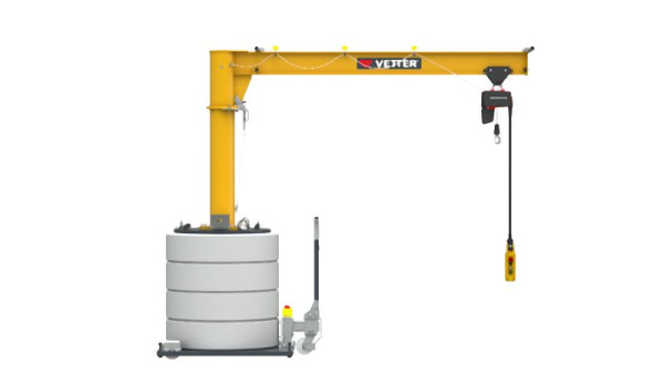 Vetter 125kg, 4,0m, 360°, Mobiler Schwenkkran MOB12-PR1,25-4,0 + Elektrokettenzug, MOB12-PR1,25-4,0+SIXX1F-HF+V1590