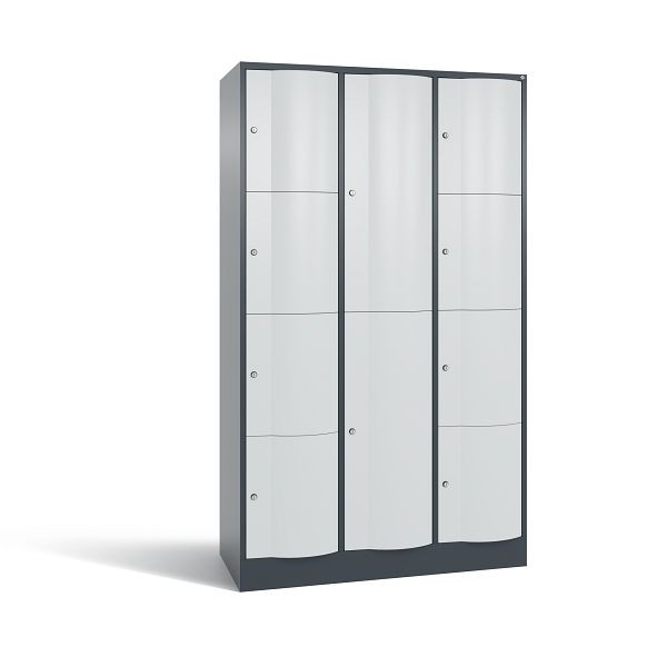 C+P Schließfachschrank Resisto, 10 Fächer, H1950xB1148xT540 mm, Anthrazit/Grau, 8070-3723 S10042
